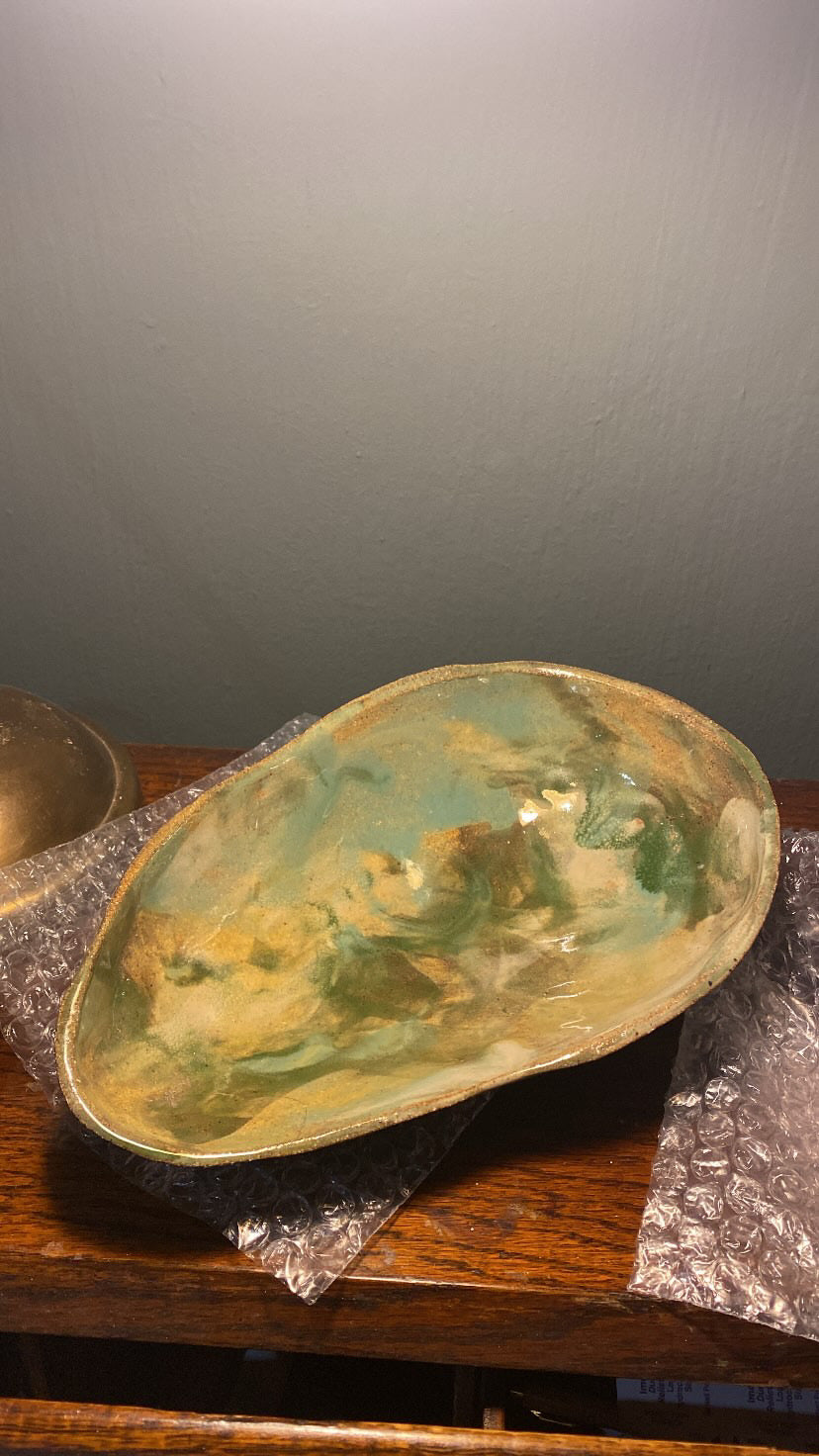Green Bird Bath / Trinket dish